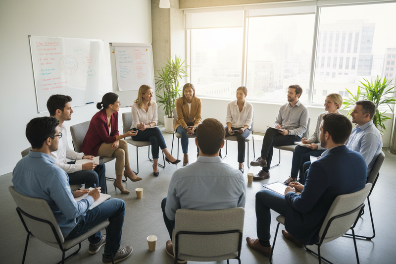 it's more casual but we are sitting in a circle without a table